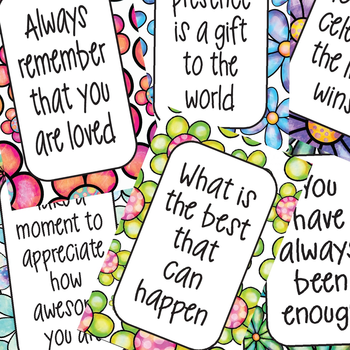 Floral Affirmation Cards - Digital Download
