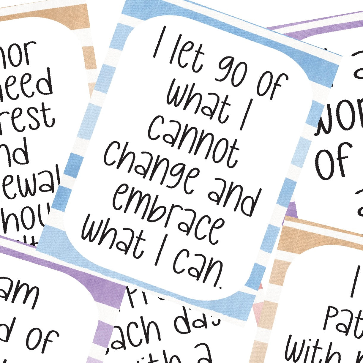 Daily Mindfulness & Self-Care Affirmation Cards - Digital Download