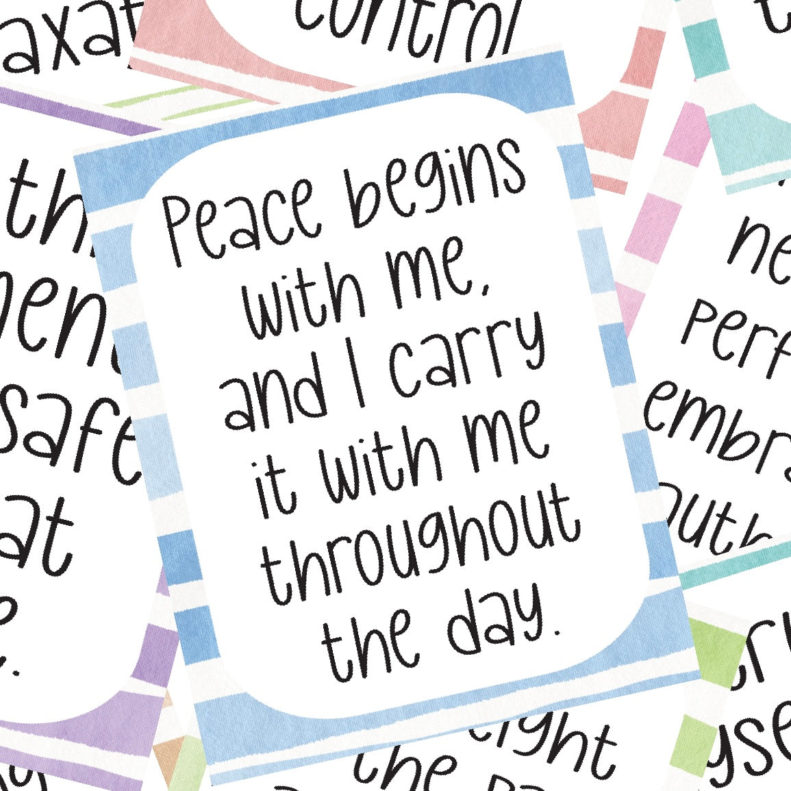 Daily Mindfulness & Self-Care Affirmation Cards - Digital Download