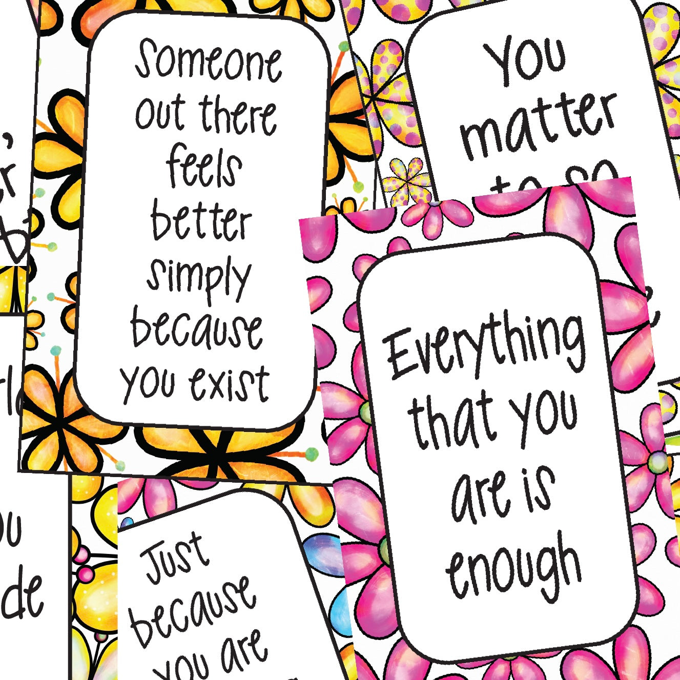 Floral Affirmation Cards - Digital Download