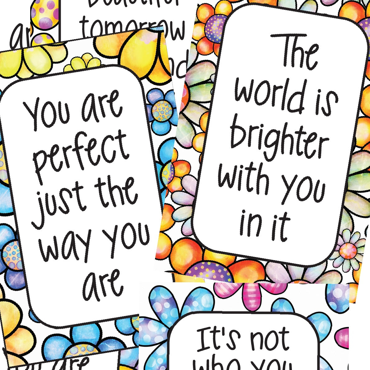 Floral Affirmation Cards - Digital Download