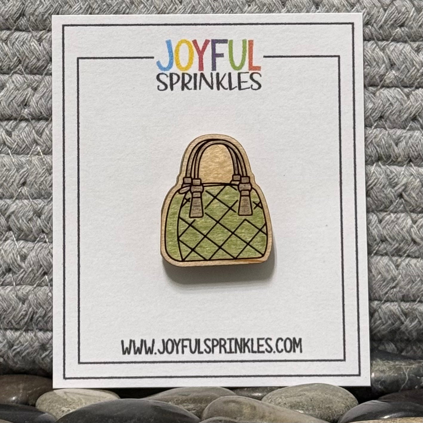 Wood Handbag Purse Magnet, Handcrafted