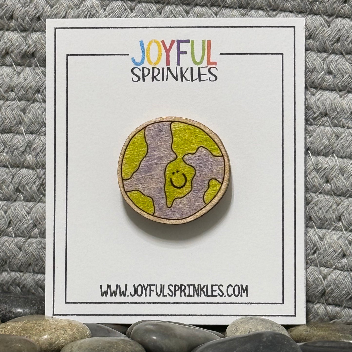 Wood Earth Magnet, Handcrafted