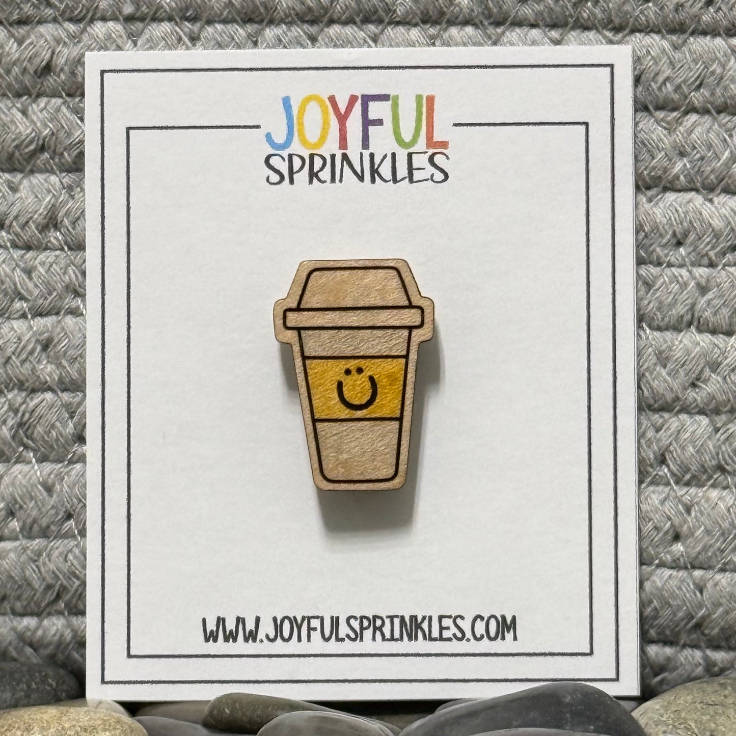 Wood Coffee Cup To-Go Magnet, Handcrafted