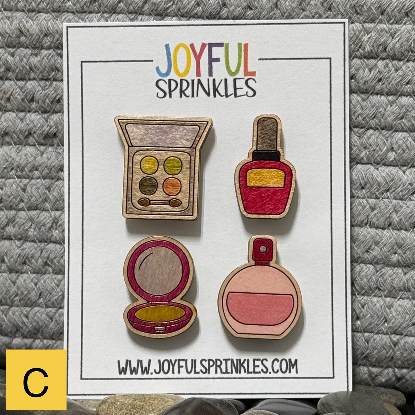 Wood Cosmetic Makeup Magnet Set, Handcrafted