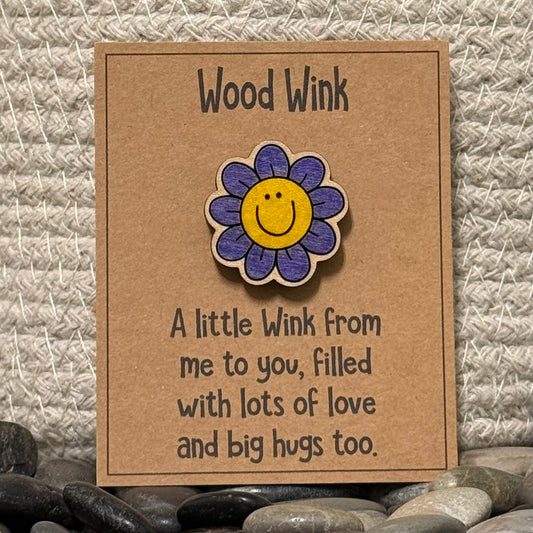 Wood Wink Flower Hug Card Gift