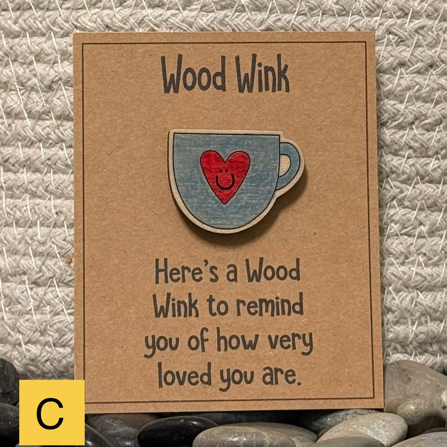 Wood Wink Coffee Mug Hug Card Gift