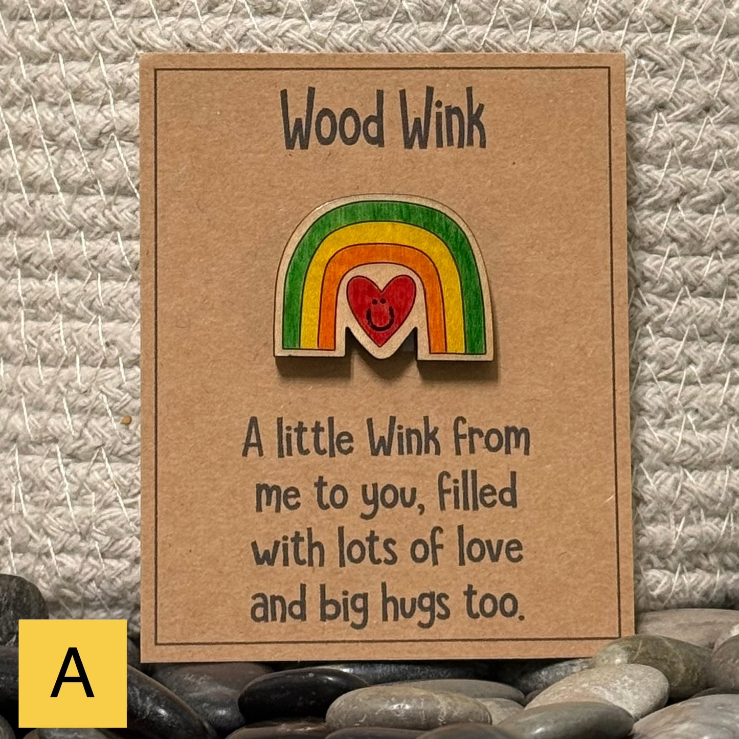 Wood Wink Rainbow Hug Card