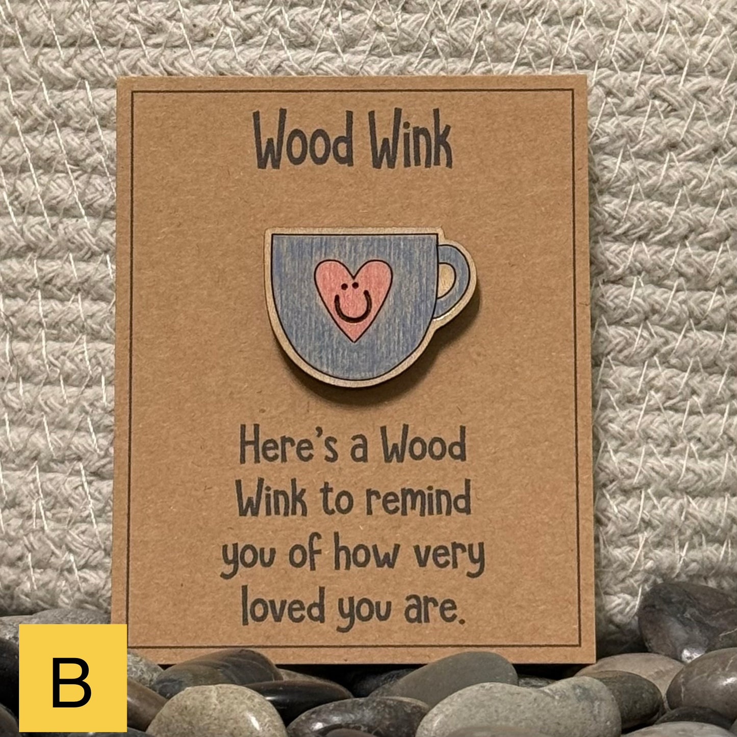 Wood Wink Coffee Mug Hug Card Gift