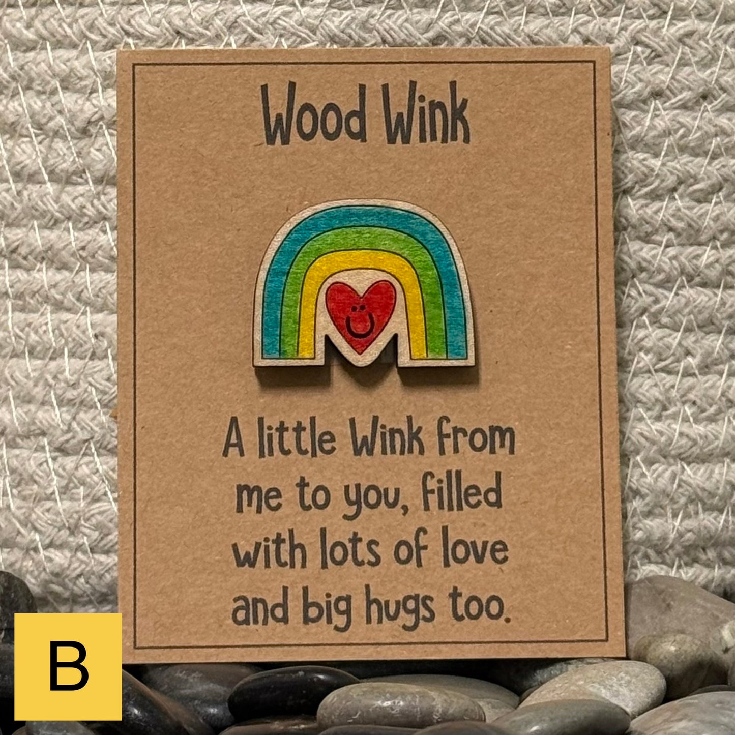 Wood Wink Rainbow Hug Card