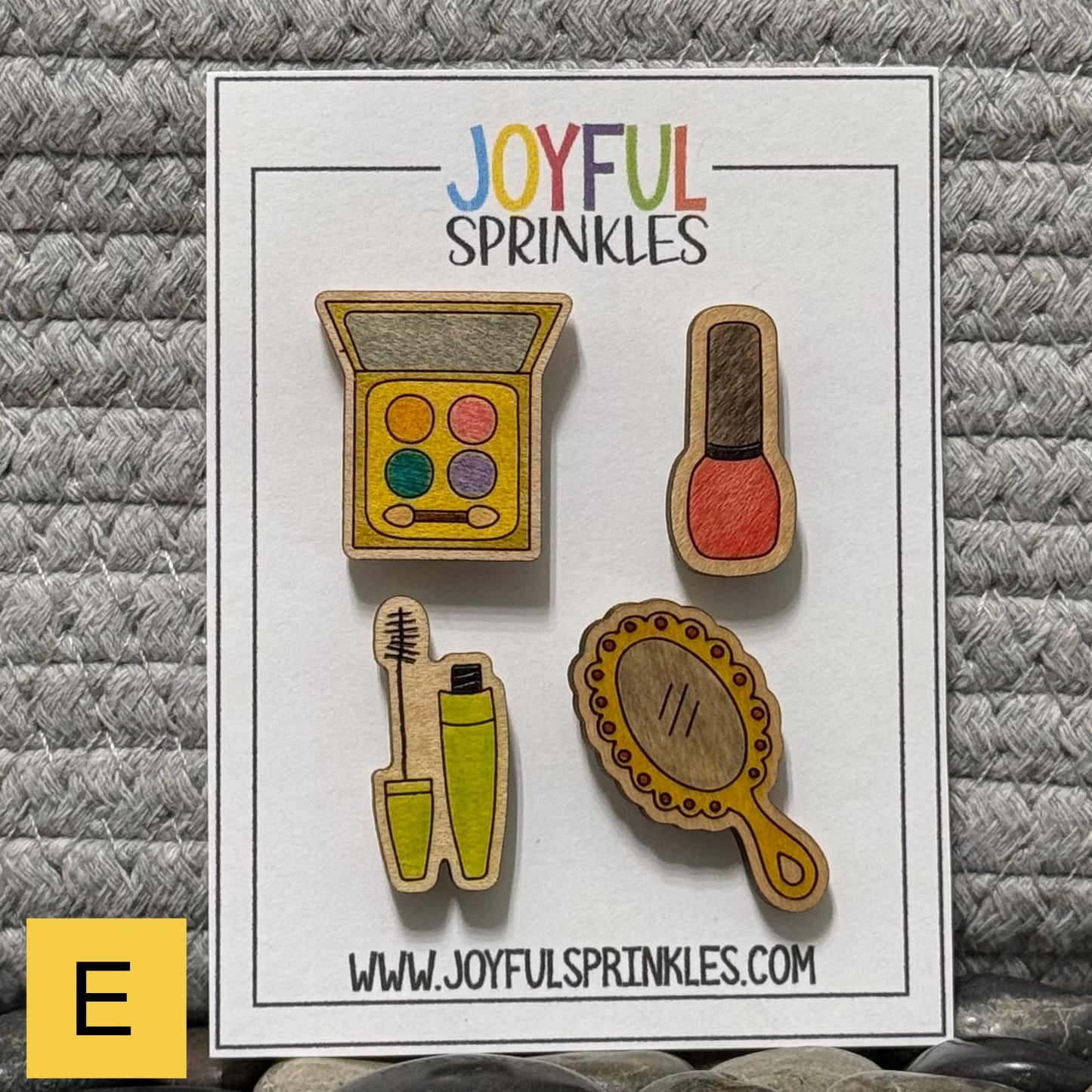 Wood Cosmetic Makeup Magnet Set, Handcrafted