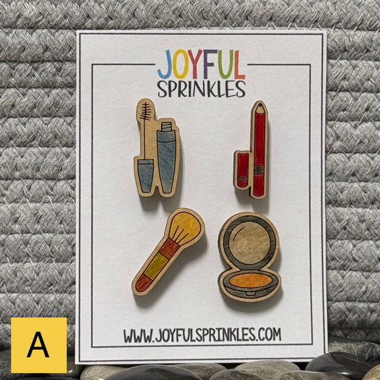 Wood Cosmetic Makeup Magnet Set, Handcrafted