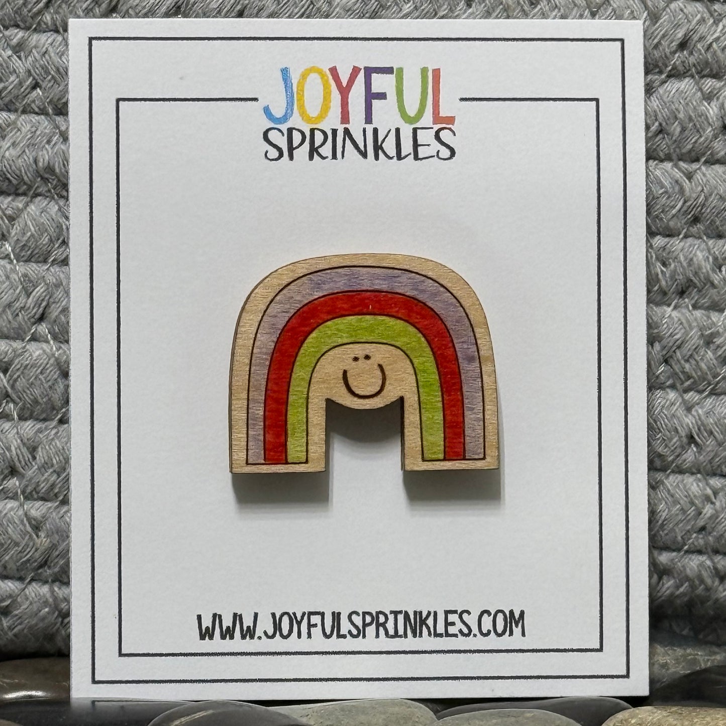 Wood Rainbow Magnet, Handcrafted