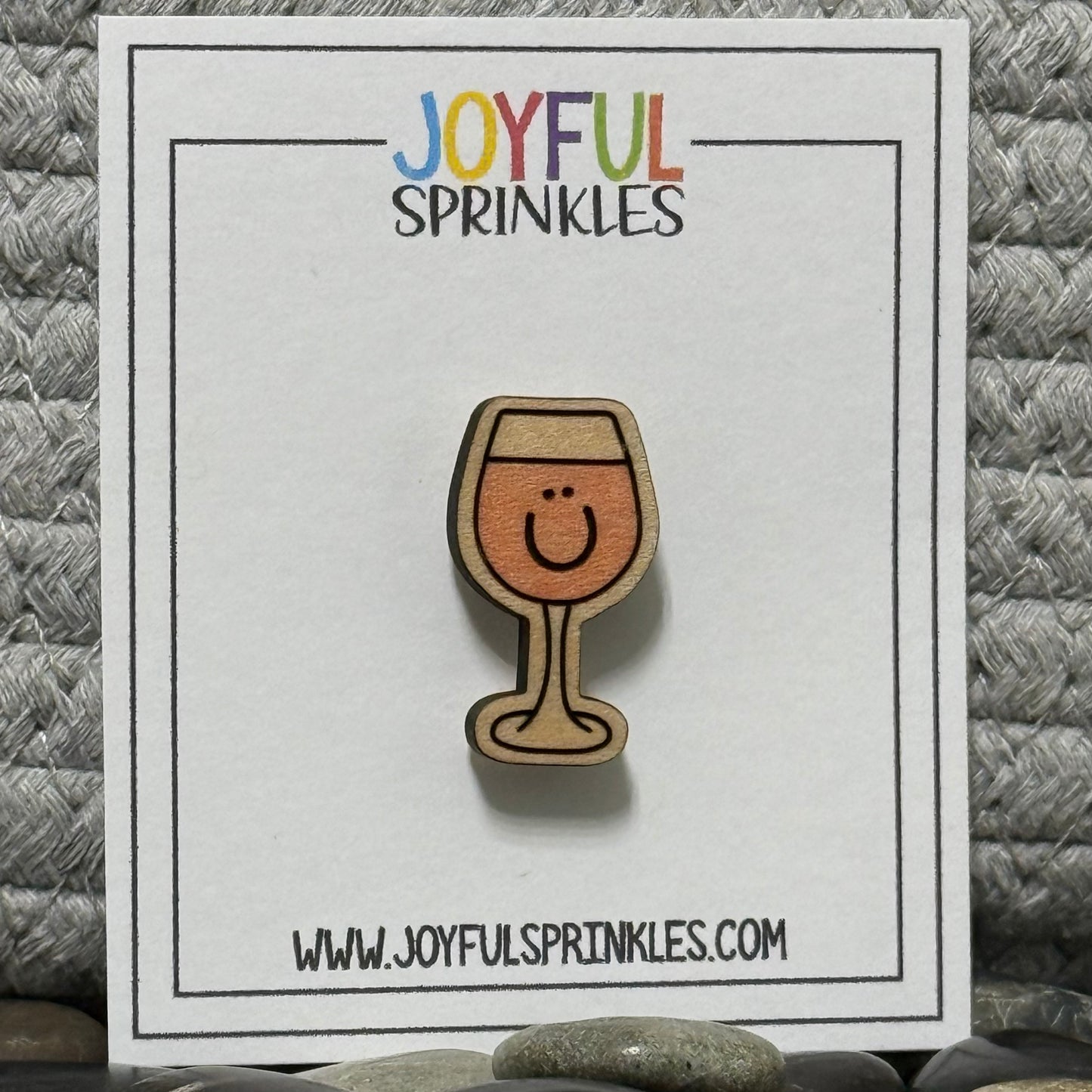 Wood Wine Glass Magnet, Handcrafted