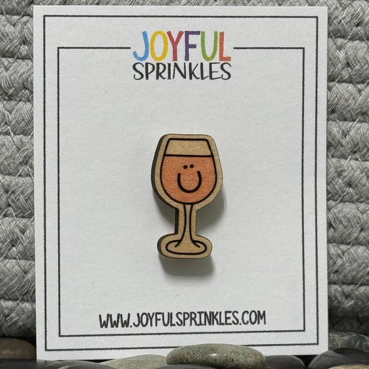 Wood Wine Glass Magnet, Handcrafted