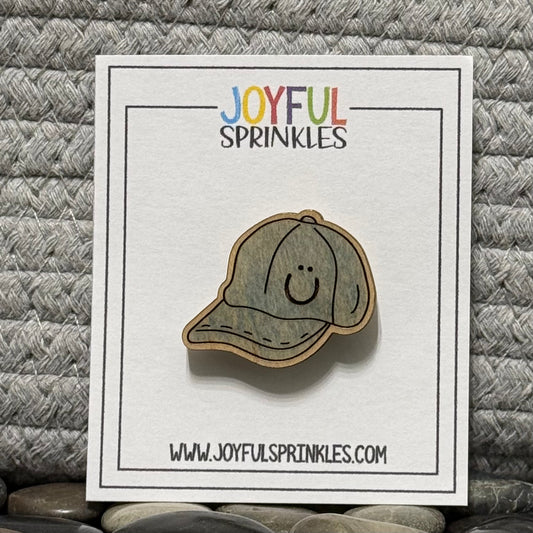 Wood Baseball Hat Cap Magnet, Handcrafted