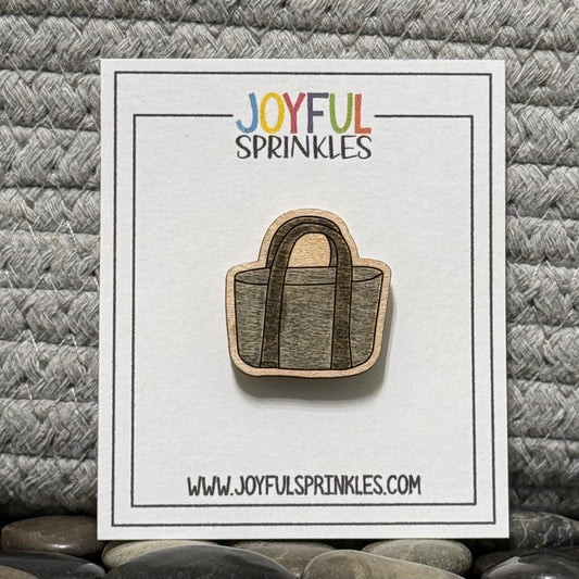 Wood Tote Bag Magnet, Handcrafted