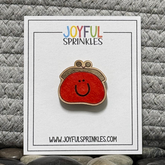 Wood Coin Purse Magnet, Handcrafted