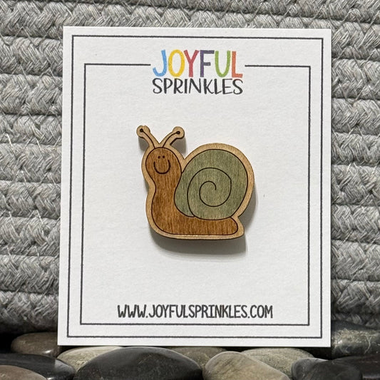 Wood Snail Magnet, Handcrafted