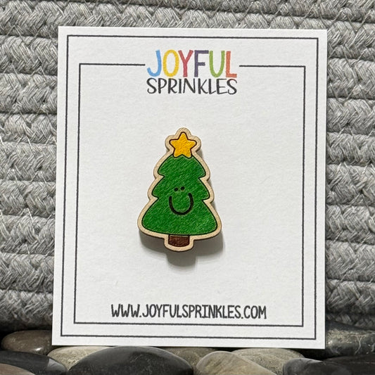 Wood Christmas Tree Magnet, Handcrafted