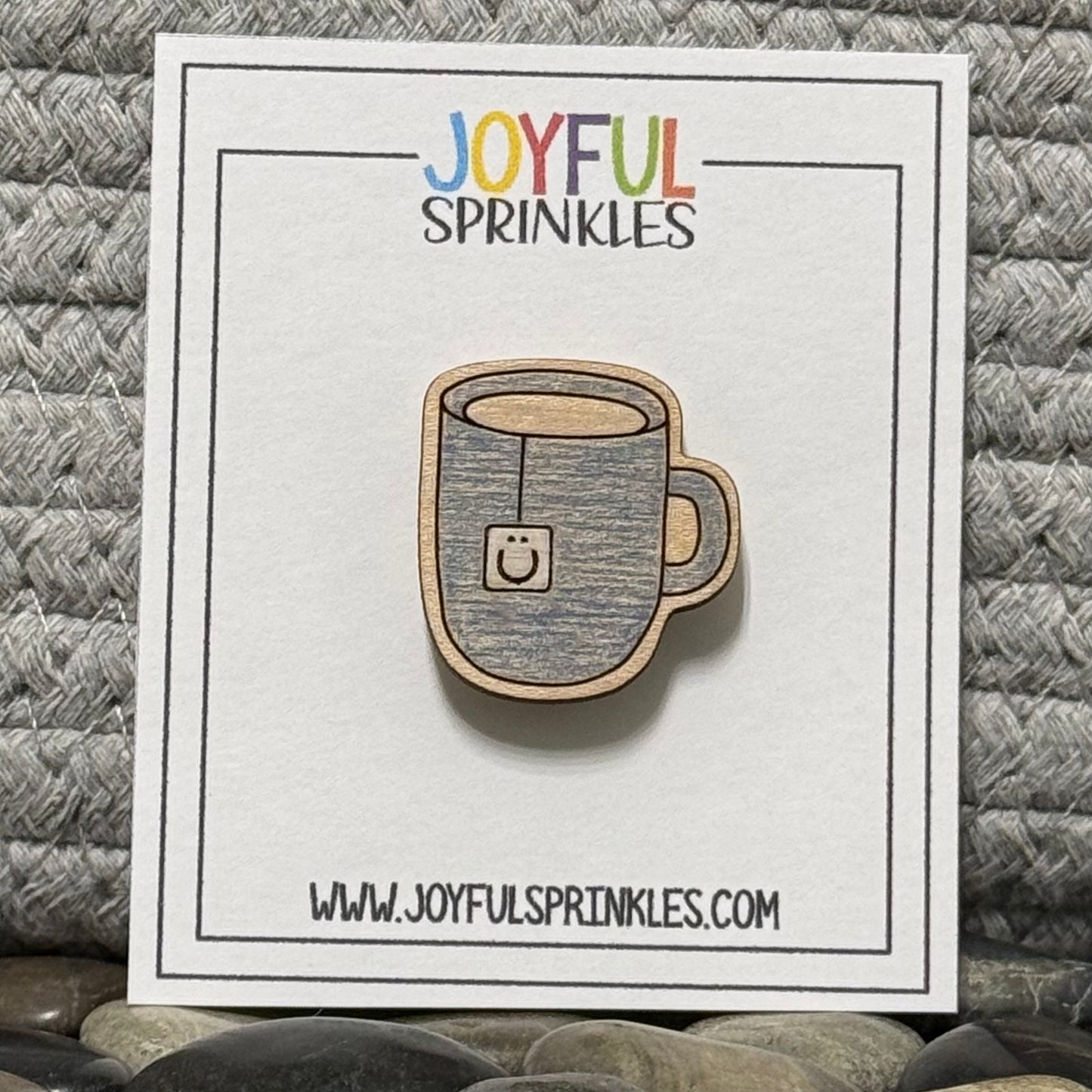 Wood Teacup Magnet, Handcrafted