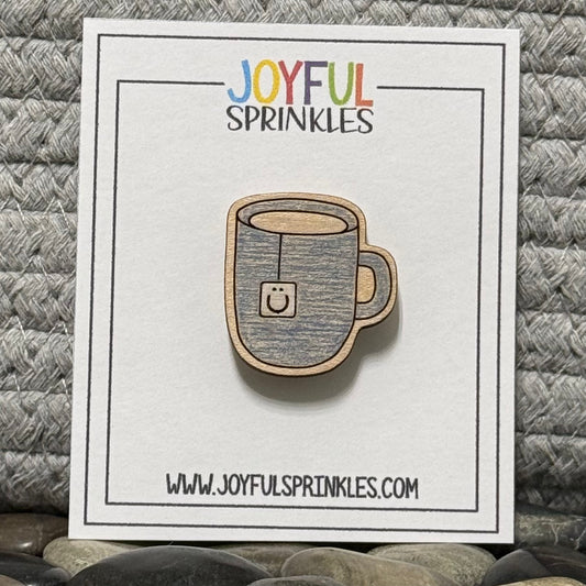 Wood Teacup Magnet, Handcrafted