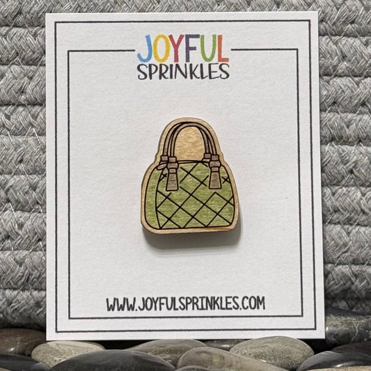 Wood Handbag Purse Magnet, Handcrafted