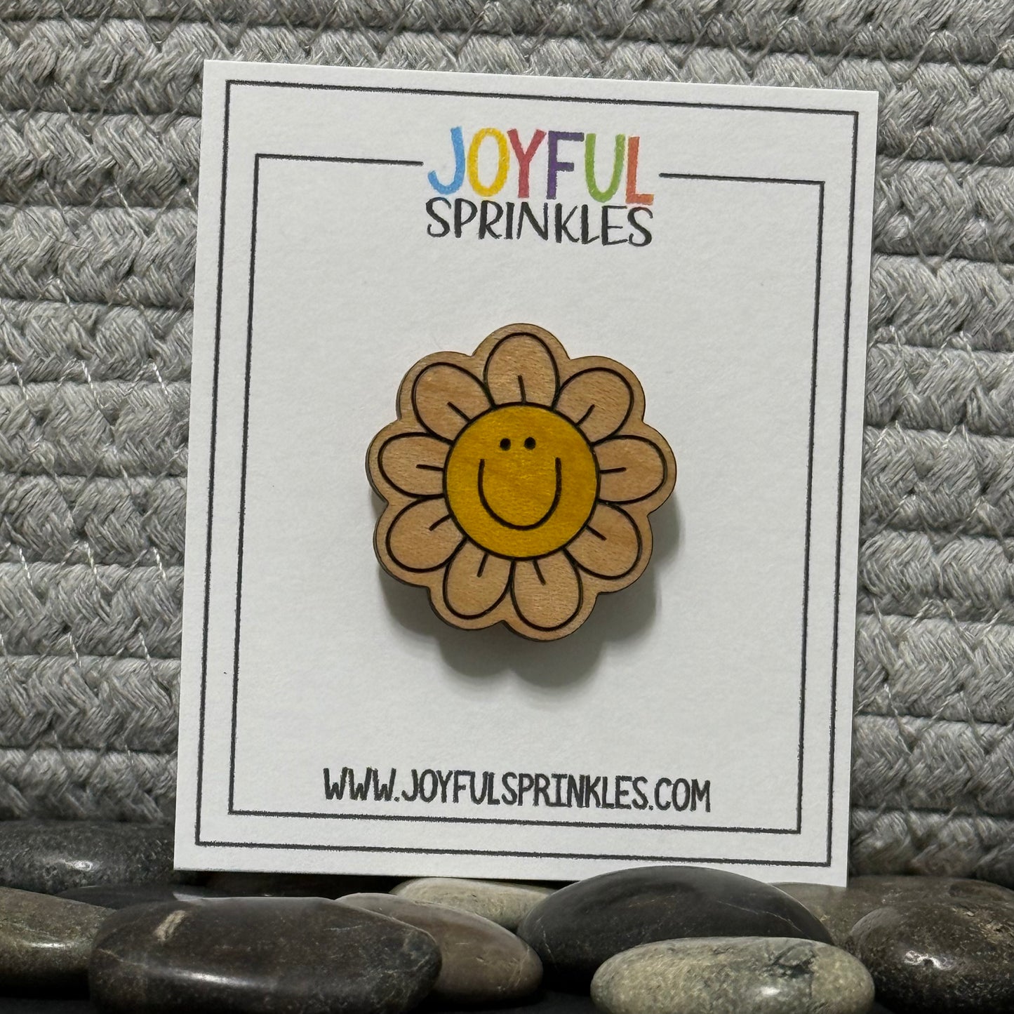 Wood Flower Magnet, Handcrafted
