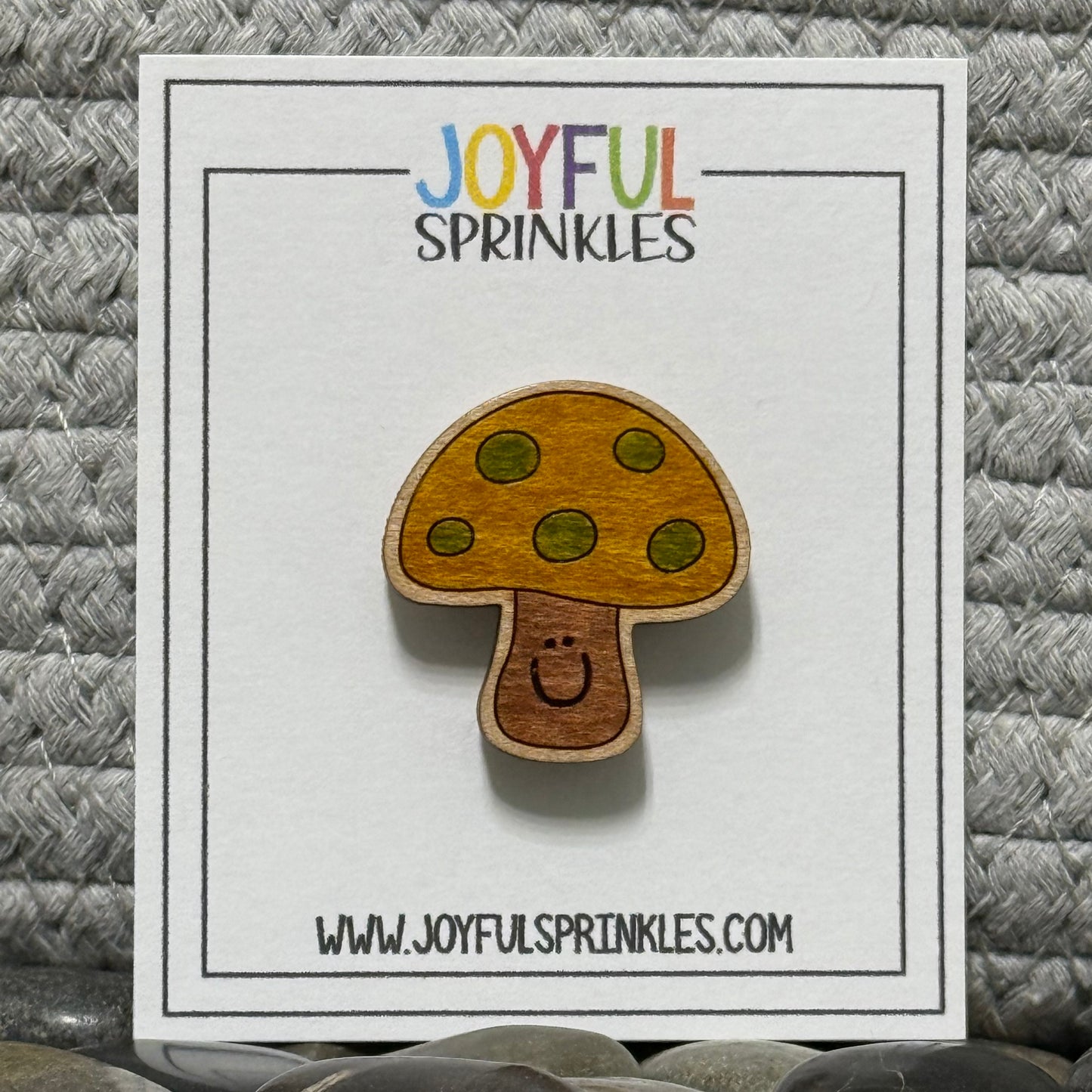 Wood Mushroom Magnet, Handcrafted