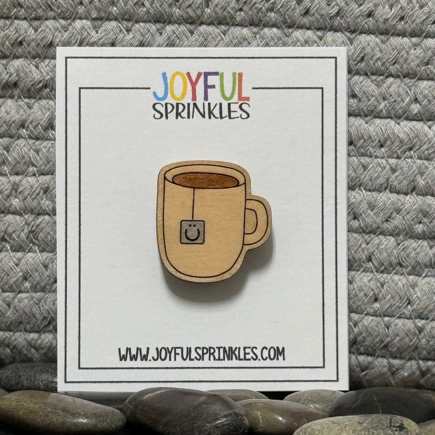 Wood Teacup Magnet, Handcrafted