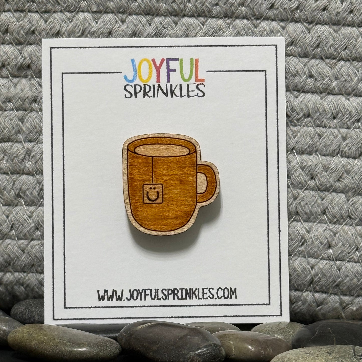 Wood Teacup Magnet, Handcrafted