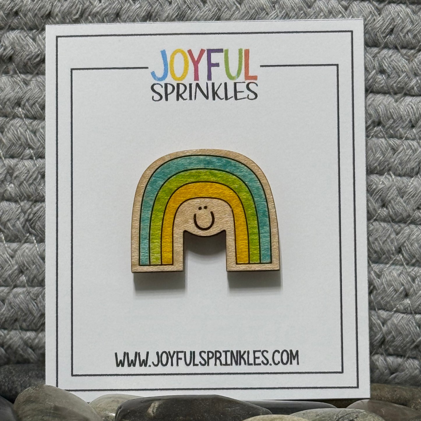 Wood Rainbow Magnet, Handcrafted