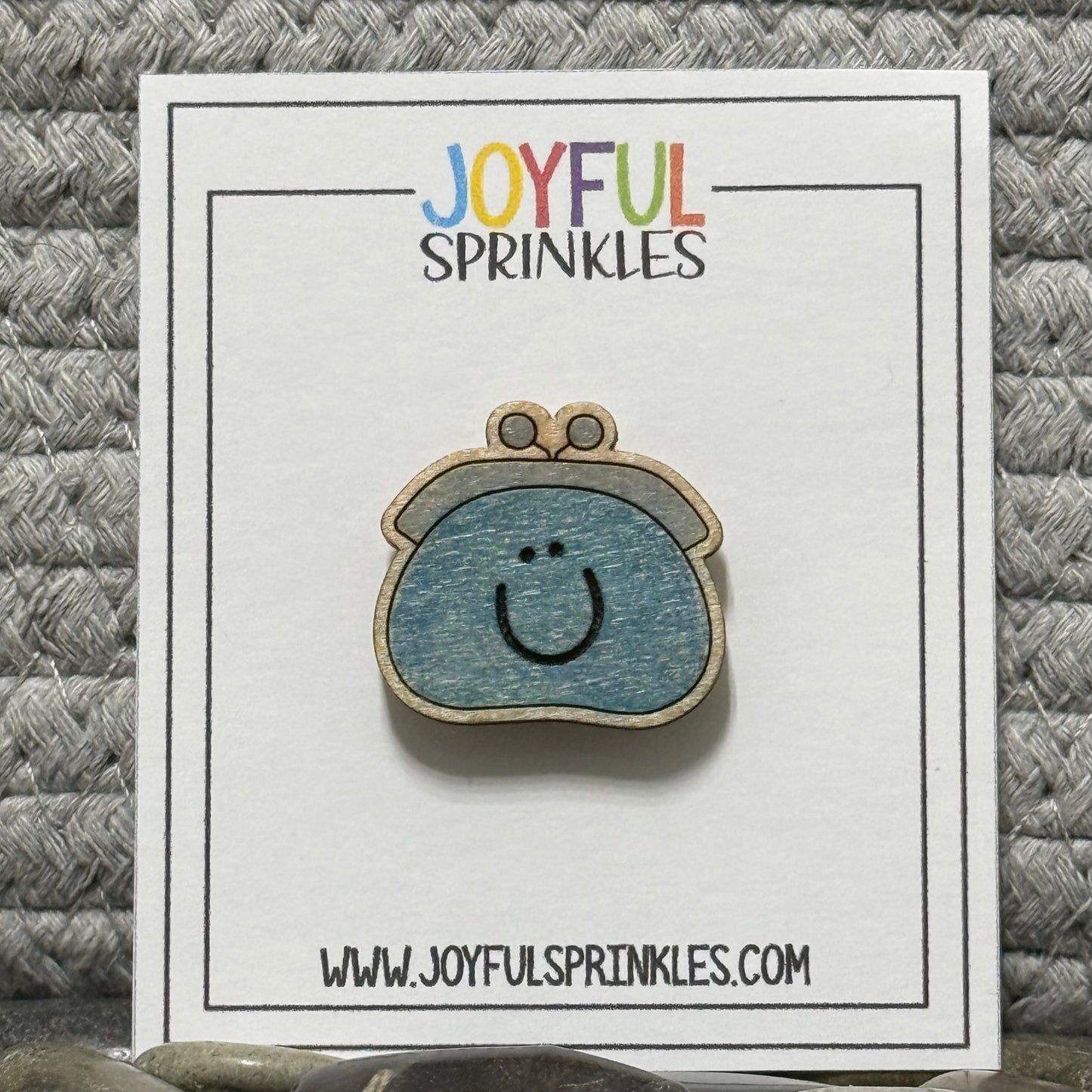 Wood Coin Purse Magnet, Handcrafted