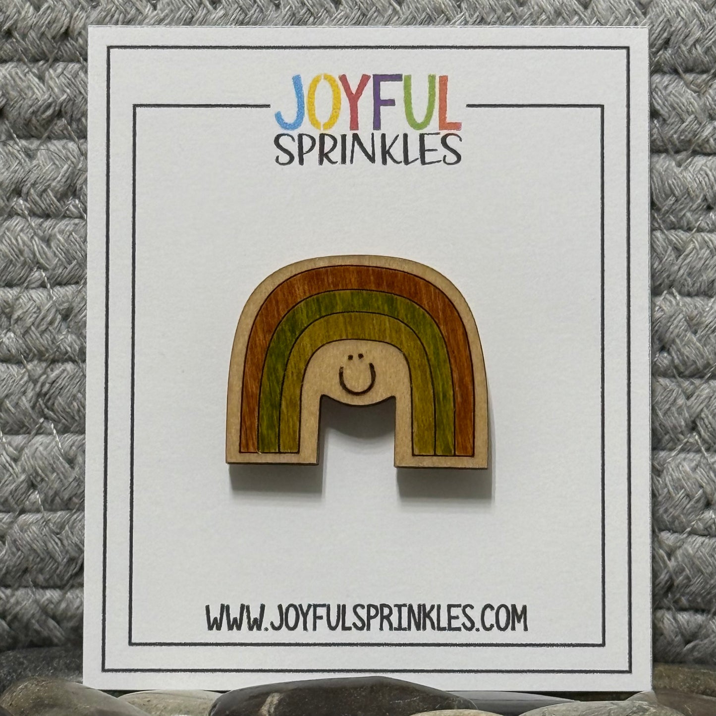 Wood Rainbow Magnet, Handcrafted