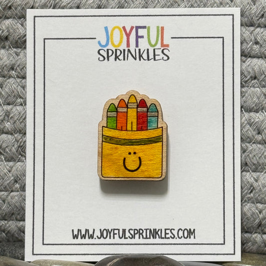 Wood Crayon Box Magnet, Handcrafted