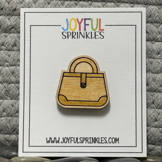 Wood Purse Handbag Magnet, Handcrafted