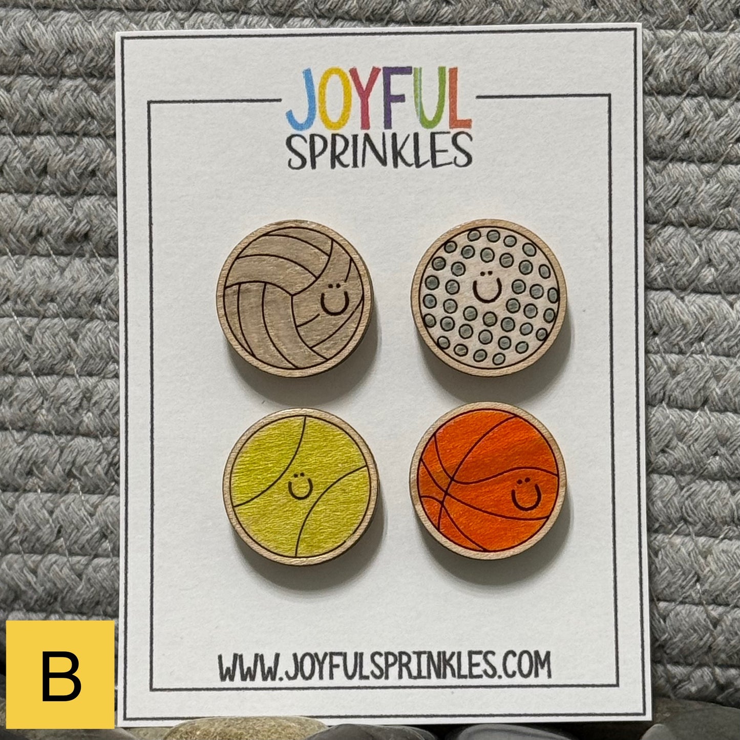 Wood Sport Magnet Set, Handcrafted