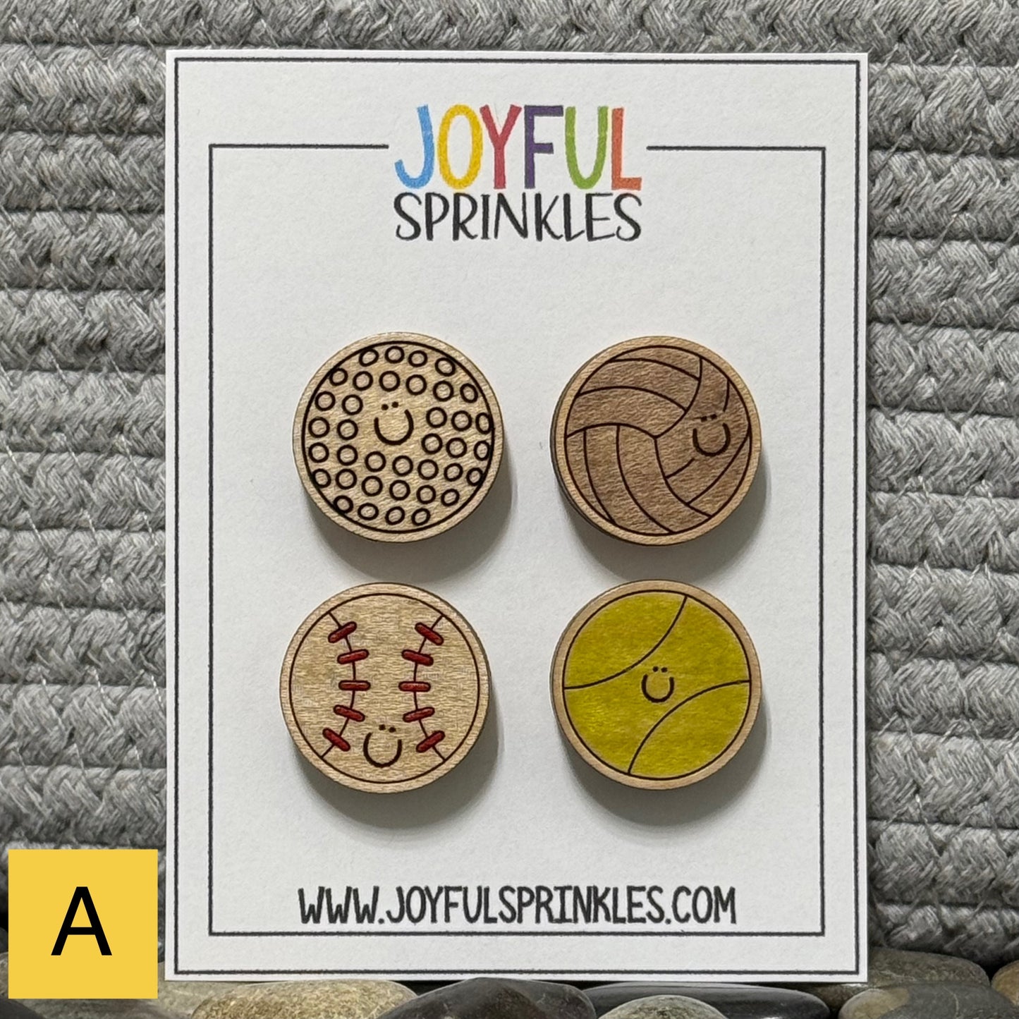 Wood Sport Magnet Set, Handcrafted