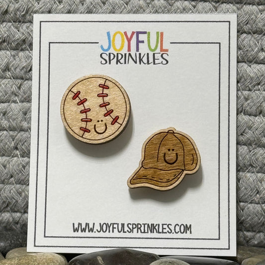 Wood Baseball Magnet Set, Handcrafted