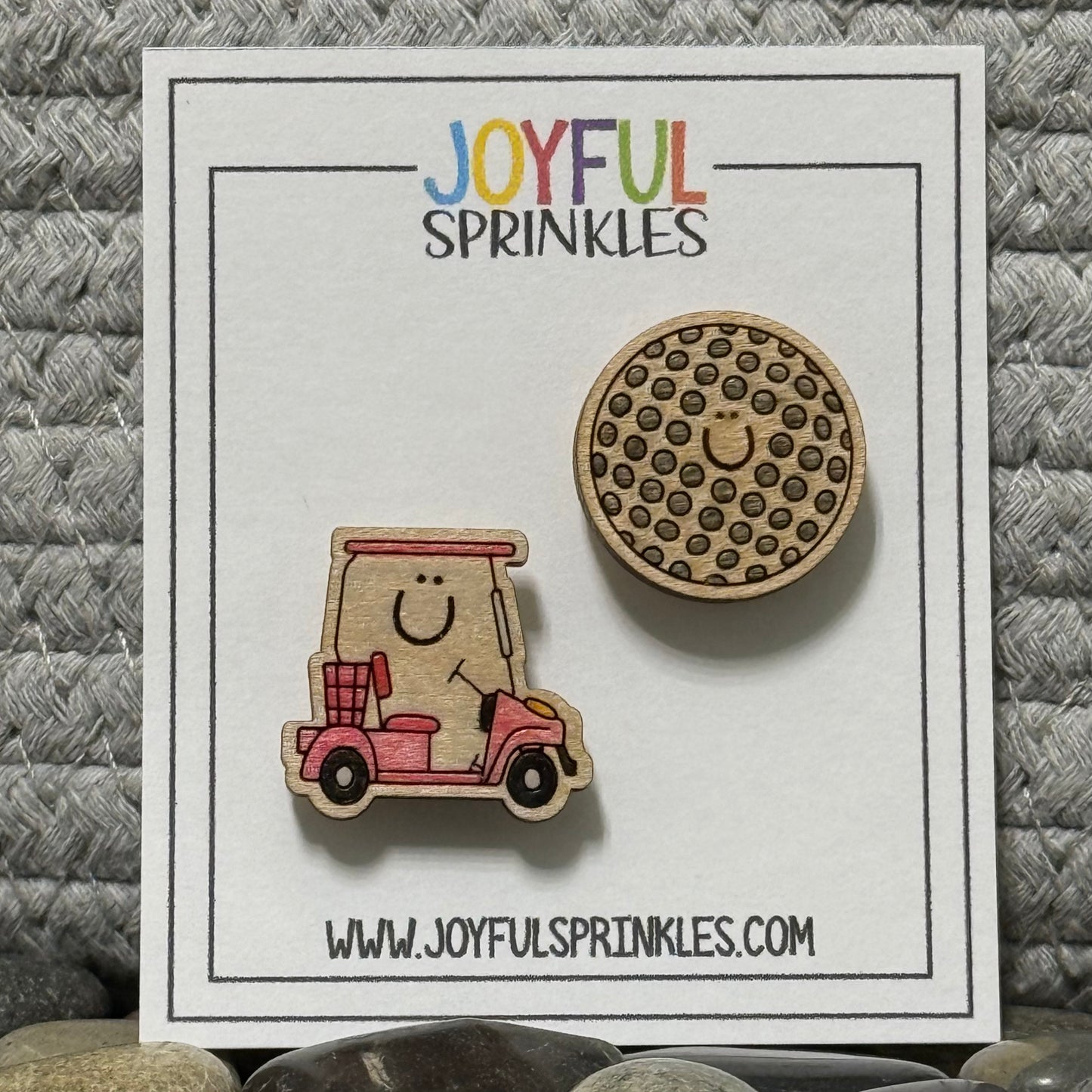 Wood Golf Magnet Set, Handcrafted