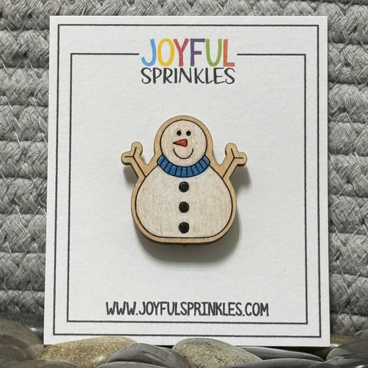 Wood Snowman Magnet, Handcrafted