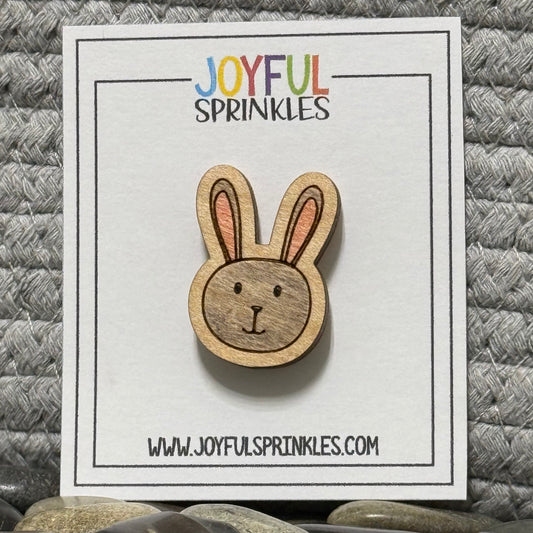 Wood Rabbit Magnet, Handcrafted