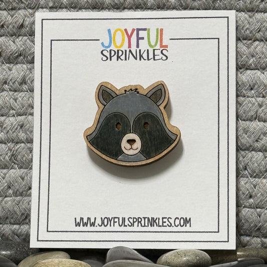 Wood Raccoon Magnet, Handcrafted
