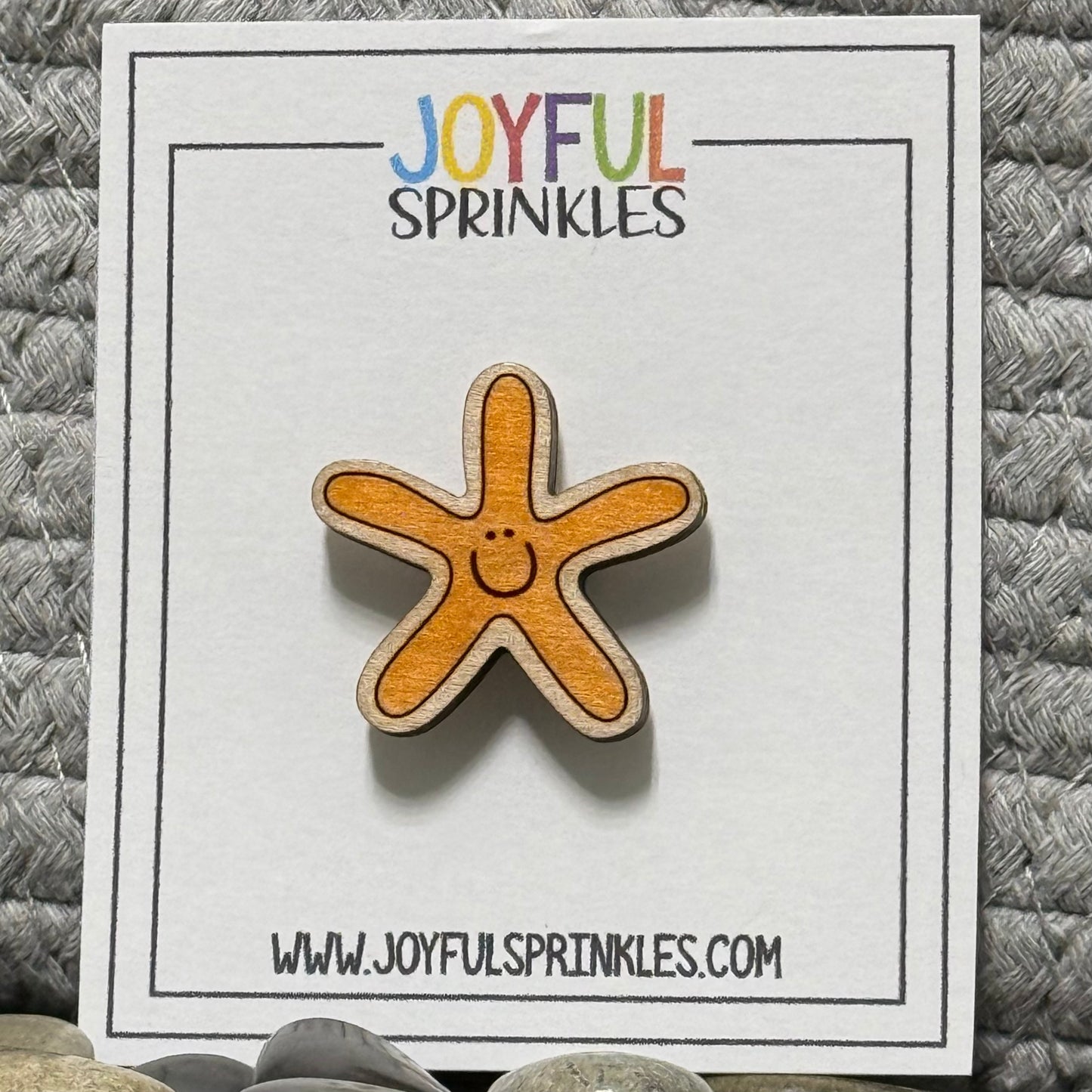 Wood Starfish Magnet, Handcrafted