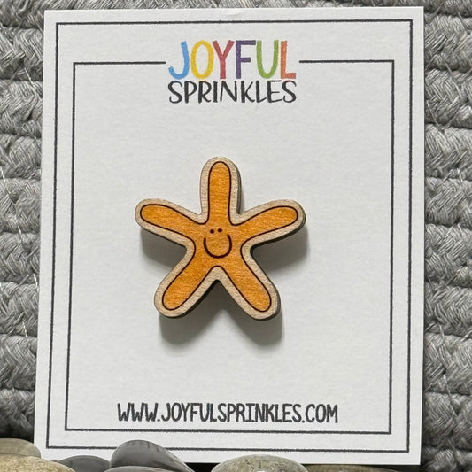 Wood Starfish Magnet, Handcrafted