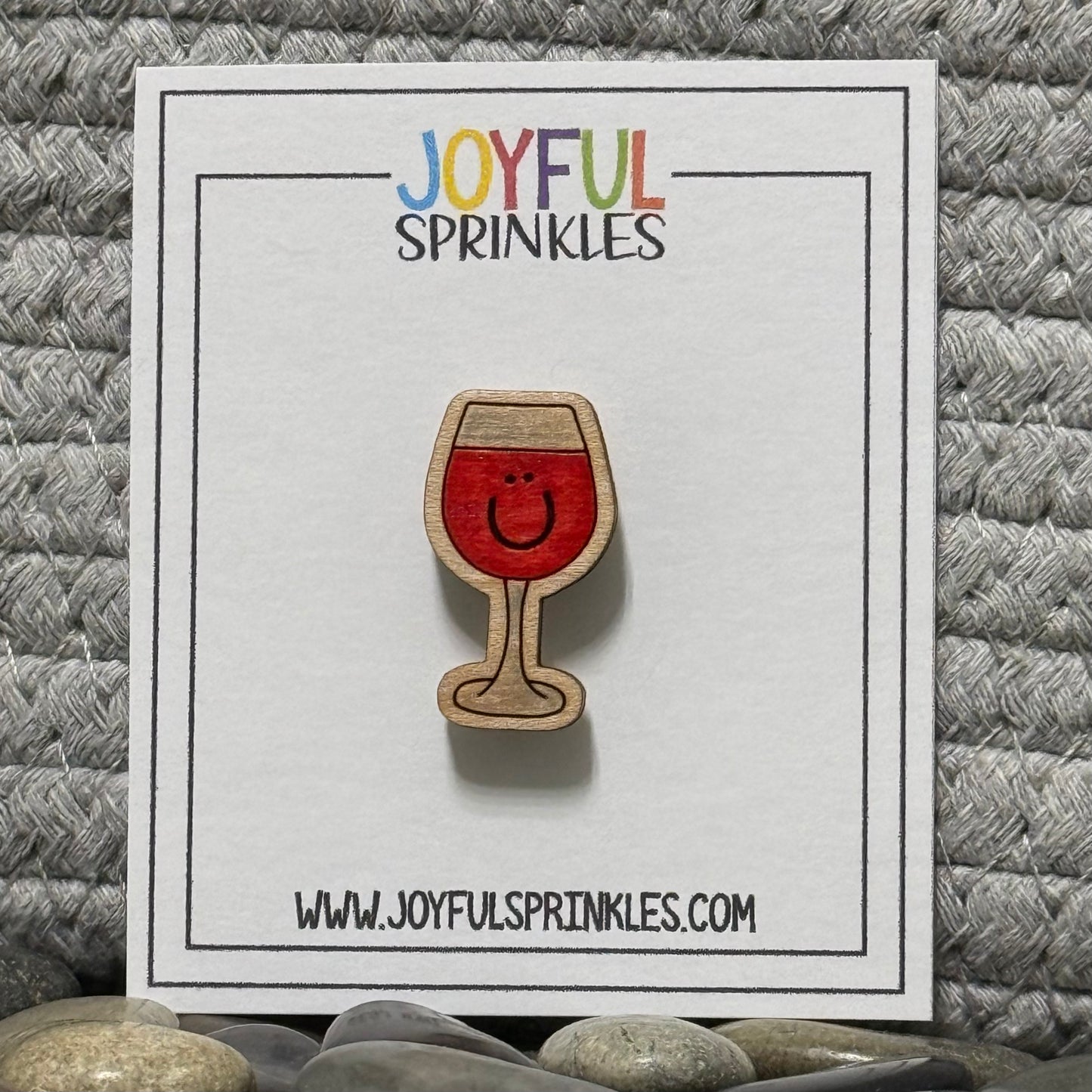 Wood Wine Glass Magnet, Handcrafted