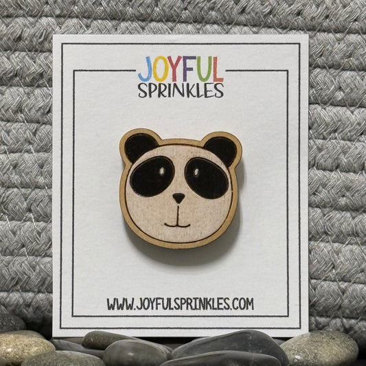 Wood Panda Magnet, Handcrafted