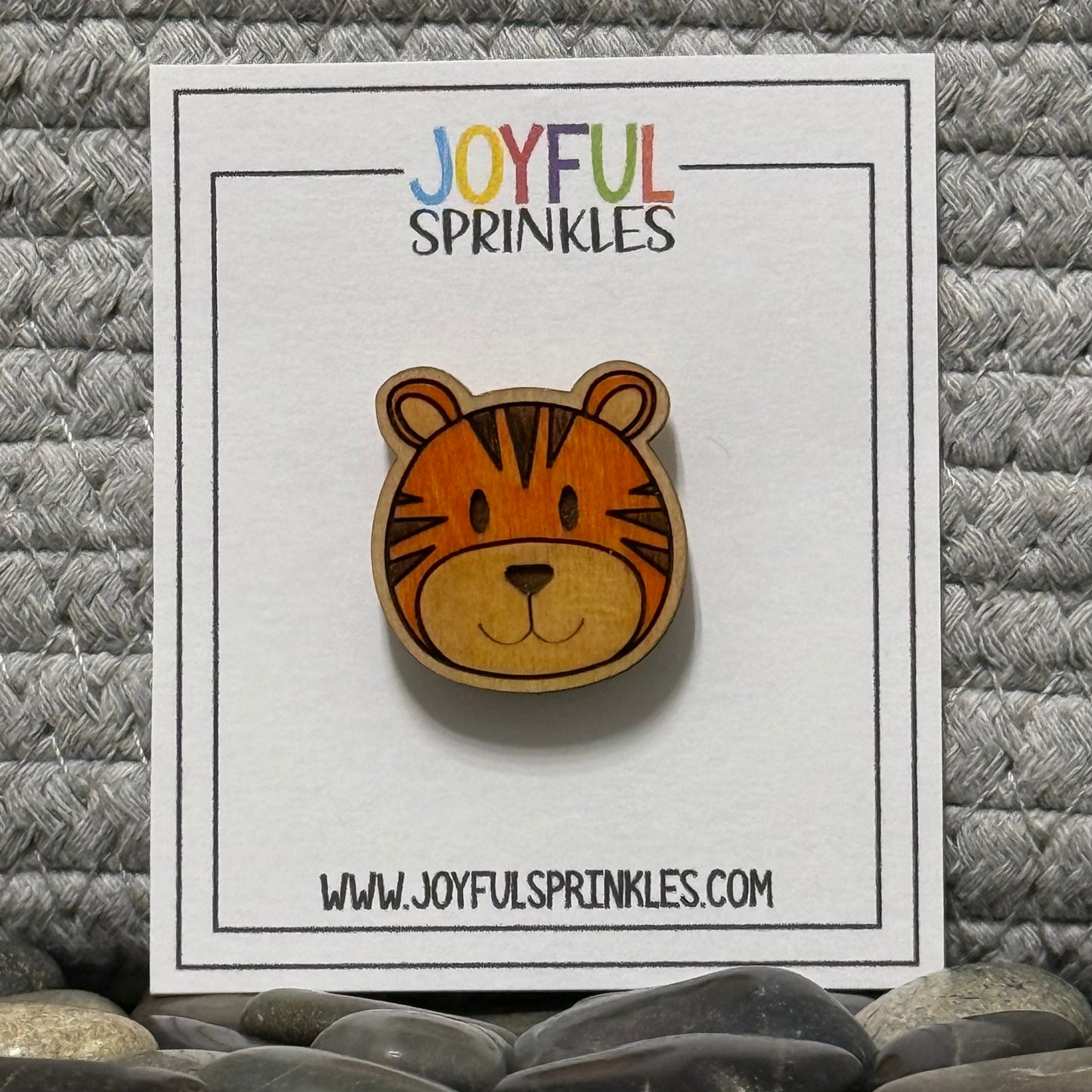 Wood Tiger Magnet, Handcrafted
