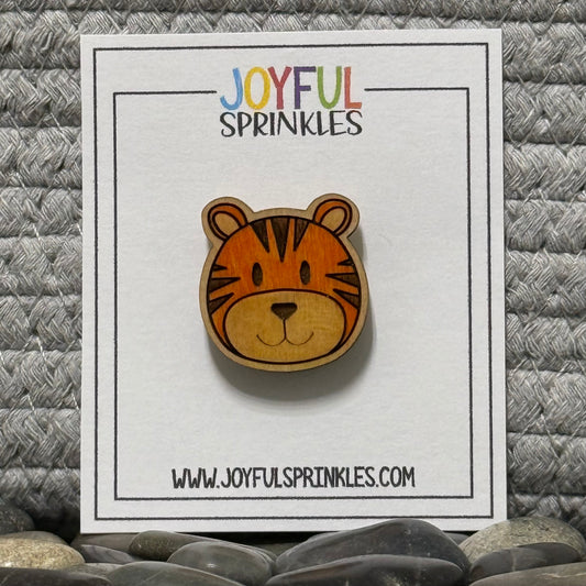 Wood Tiger Magnet, Handcrafted