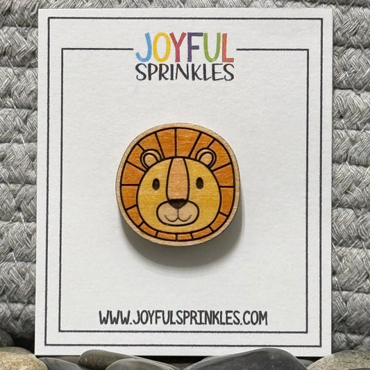 Wood Lion Magnet, Handcrafted